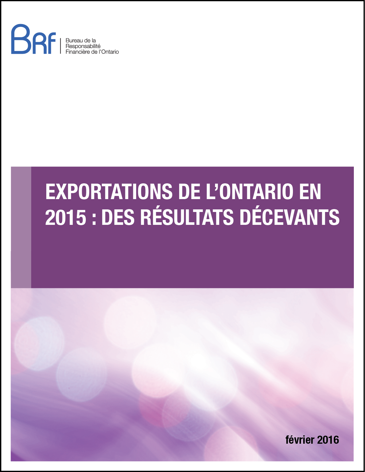 Exportations de l’Ontario en 2015 : des résultats décevants